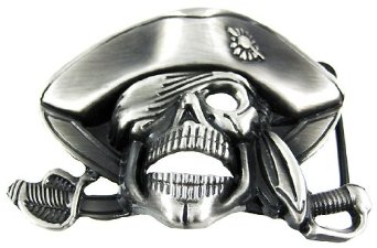 Pirate Skull Pewter Belt Buckle Pirates of the Carribean Jack Sparrow buckles